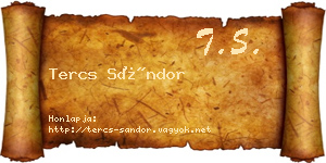 Tercs Sándor névjegykártya