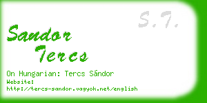 sandor tercs business card